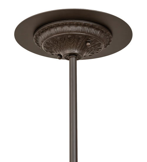 Meyda Lighting Pinecone 31" 3-Light Oil Rubbed Bronze Island Pendant Light With Multi-Colored Shade Glass