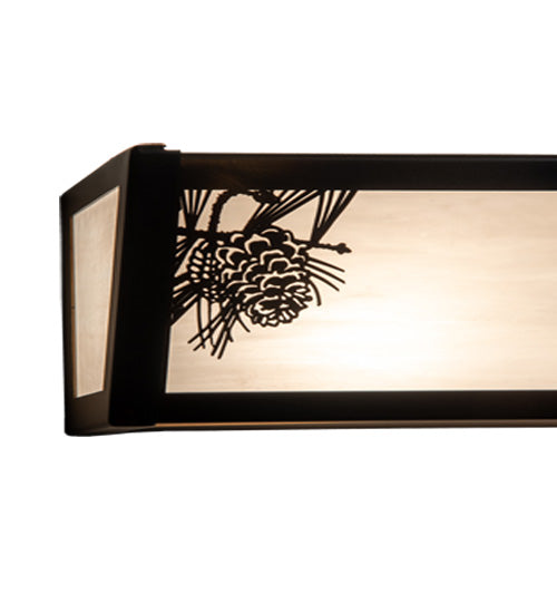 Meyda Lighting Pinecone 36" 4-Light Dark Burnished Antique Copper Vanity Light With White Opal Shade Glass
