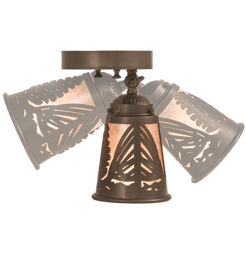 Meyda Lighting Pinecone 5-11" Bronze Swing Arm Flush Mount Light With Silver Mica Shade Glass
