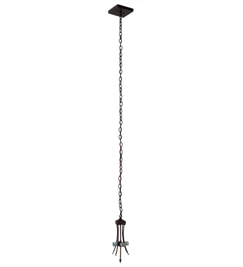 Meyda Lighting Pinecone Ridge 180479 24" 4-Light Mahogany Bronze Inverted Pendant Light With Multi-Colored Shade Glass
