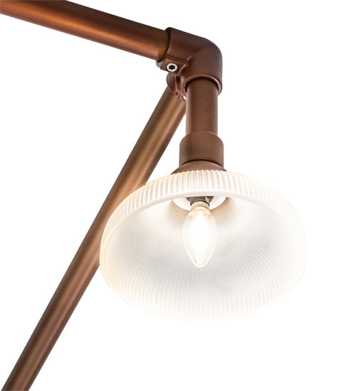 Meyda Lighting PipeDream 312" 21-Light Copper Over Nickel Chandelier With Clear Prismatic Shade Glass