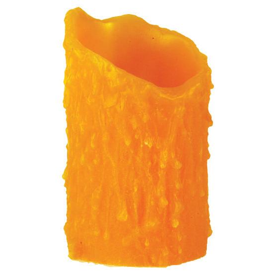 Meyda Lighting Poly Resin 3" Honey Amber Uneven Top Candle Cover Shade