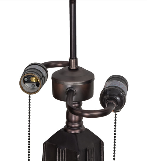 Meyda Lighting Poppy 24" 2-Light Mahogany Bronze Table Lamp Base