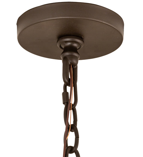 Meyda Lighting Porte Tournante 15" 4-Light Oil Rubbed Bronze Pendant Light With Ivory Faux Candlelight