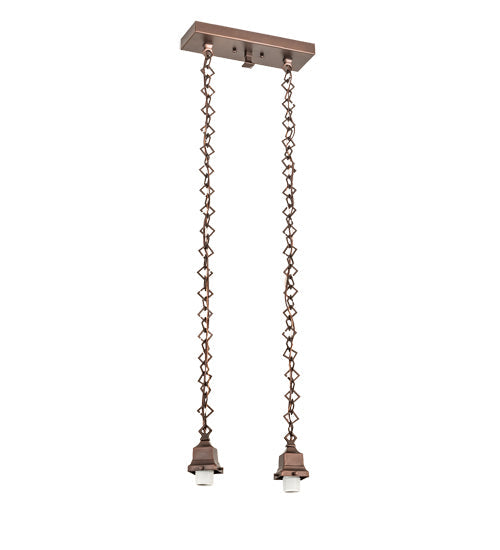 Meyda Lighting Prairie Wheat 15" 2-Light Mahogany Bronze Island Pendant Light With Multi-Colored Shade Glass