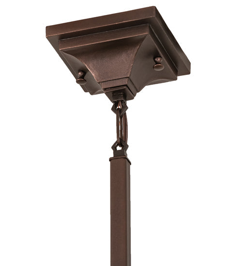Meyda Lighting Prairie Wheat 7" Mahogany Bronze Mini Pendant Light With Multi-Colored Stained Shade Glass