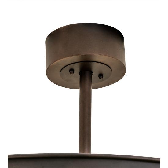 Meyda Lighting Prime 44" 8-Light Mahogany Bronze Dome Chandelier With Ivory Shade Glass and Black Fan