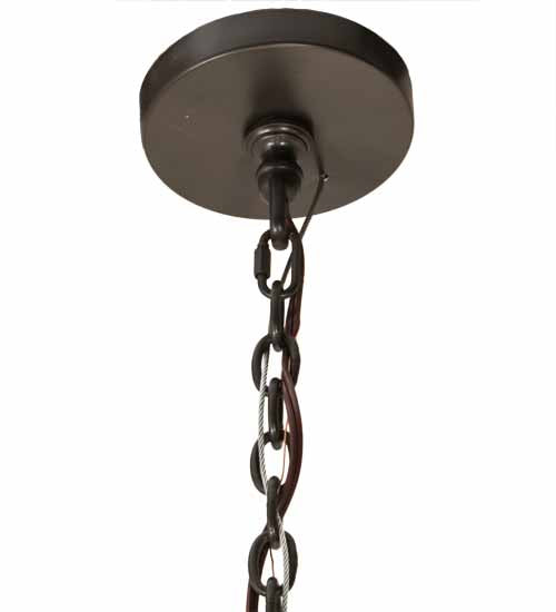 Meyda Lighting Prime 60" 12-Light 2-Tier Timeless Bronze Pendant Light With Amber Mica Shade Glass