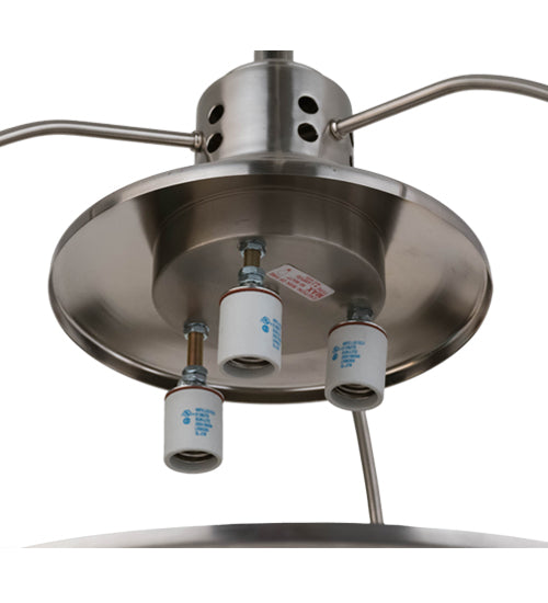 Meyda Lighting Prismatic 26" 3-Light Brushed Nickel Pendant Light With Clear Crystal Idalight Shade Glass