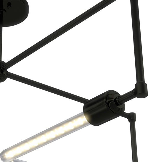 Meyda Lighting Pronograde 32" 4-Light Mirror Black Semi-flush Mount Light