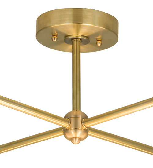 Meyda Lighting Pronograde 32" 4-Light Satin Brass Semi-flush Mount Light