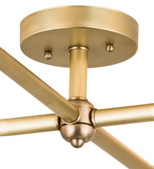 Meyda Lighting Pronograde 36" 4-Light Brushed Brass Jack Flush Mount Light