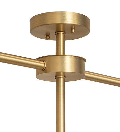 Meyda Lighting Pronograde 44" 8-Light Brushed Brass Pendant Light