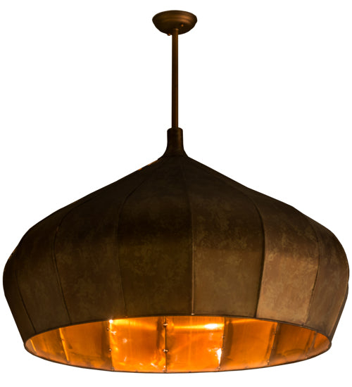 Meyda Lighting Punjab 37" Tarnished Copper Pendant Light With Carmelized Onion Matte Shade