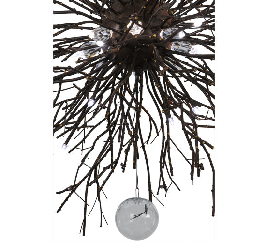 Meyda Lighting Pussy Willow 36" 20-Light Cafe Noir & Rust Pendant Light
