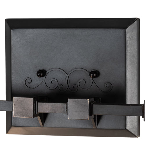 Meyda Lighting Putrelo 16" 2-Light Craftsman Brown Wall Sconce With Contrail Mist Idalight Shade