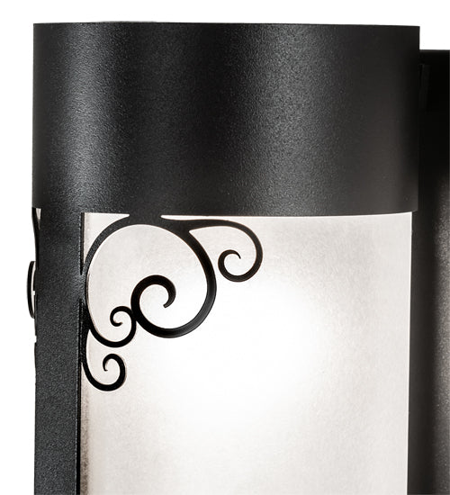 Meyda Lighting Putrelo 5" Old Wrought Iron Wall Sconce With Contrail Mist Idalight Shade