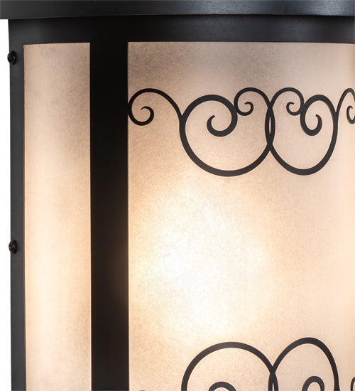 Meyda Lighting Putrelo 9" Craftsman Brown Wall Sconce With Contrail Mist Idalight Shade
