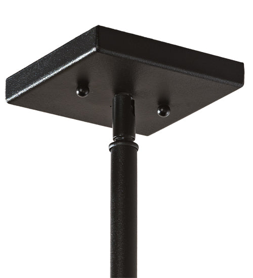 Meyda Lighting Quadrato 20" Textured Black Pendant Light With Clear Shade Glass