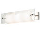 Meyda Lighting Quadrato 24" 3-Light Nickel Powder Coat Vanity Light With Clear Fluted & Statuario Idalight Shade