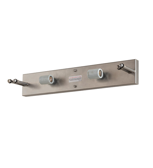 Meyda Lighting Quadrato 24" 4-Light Nickel Powder Coat Vanity Light With Frosted Clear Shade Glass