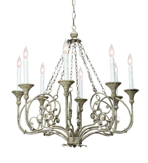 Meyda Lighting Rachelle 42" 8-Light Tuscan Ivory Chandelier With White Faux Candlelight