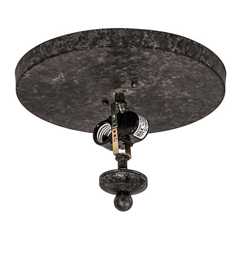 Meyda Lighting Rainbow Trout 16" 2-Light Graphite Pewter Flush Mount Light With Silver Mica Shade Glass