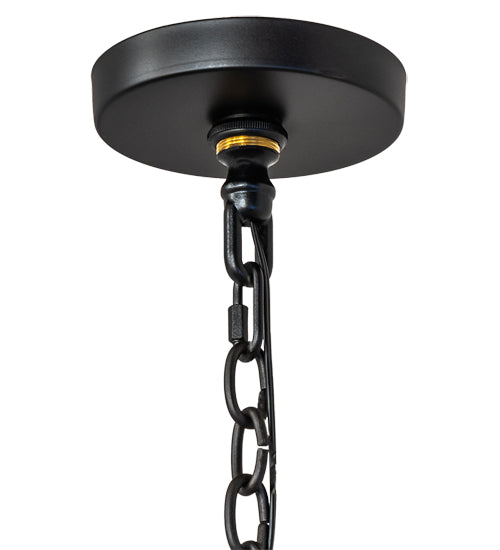 Meyda Lighting Regency 20" 6-Light Oxidized Steel Pendant Light With Ivory Faux Candlelight