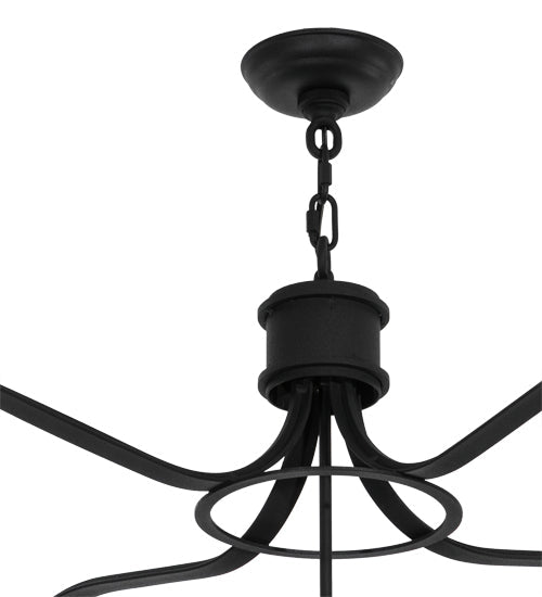 Meyda Lighting Rennes 43" 12-Light Charred Iron Pendant Light With Clear Shade Glass
