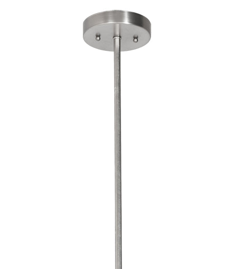 Meyda Lighting Revival 14" Nickel Schoolhouse Pendant Light With Traditional Globe Crystal Blue Shade Glass