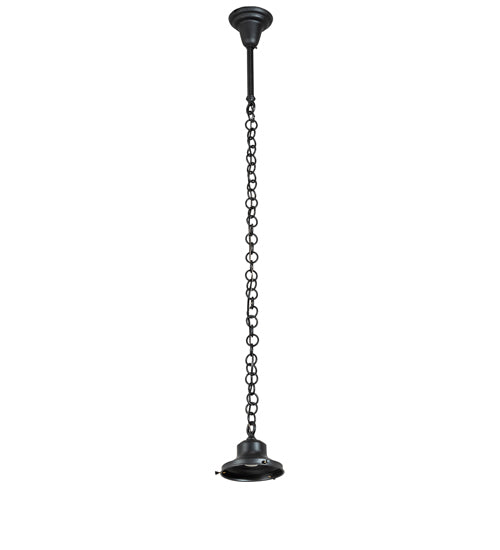 Meyda Lighting Revival 16" Textured Black Schoolhouse Traditional Pendant Light With White Opal Globe Shade Glass