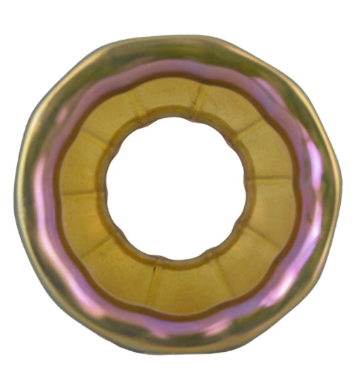 Meyda Lighting Revival 4" Favrile Gold Iridescent Squash Shade Glass