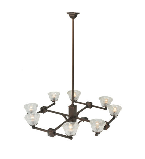Meyda Lighting Revival 48" 8-Light Mahogany Bronze Summer Wheat Chandelier With Clear Shade Glass