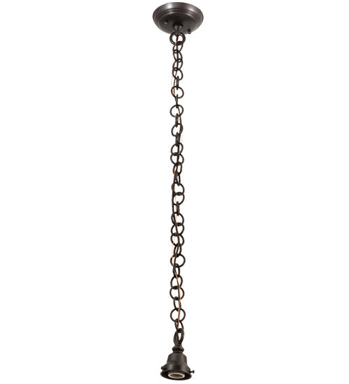 Meyda Lighting Revival 5" Craftsman Brown Gas & Electric Mini Pendant Light With Clear Textured Shade Glass