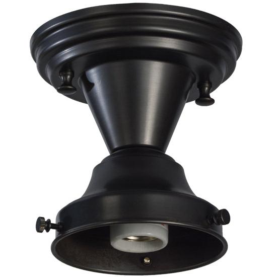 Meyda Lighting Revival 5" Craftsman Brown Semi-flush Mount Ceiling Light