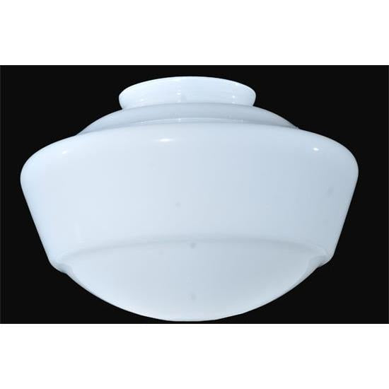 Meyda Lighting Revival 9" White Opal Schoolhouse Traditional Glode Neck Shade Glass