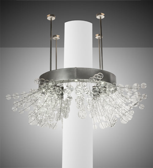 Meyda Lighting Rhododendron 90" 16-Light Nickel Chandelier With Clear Shade Glass