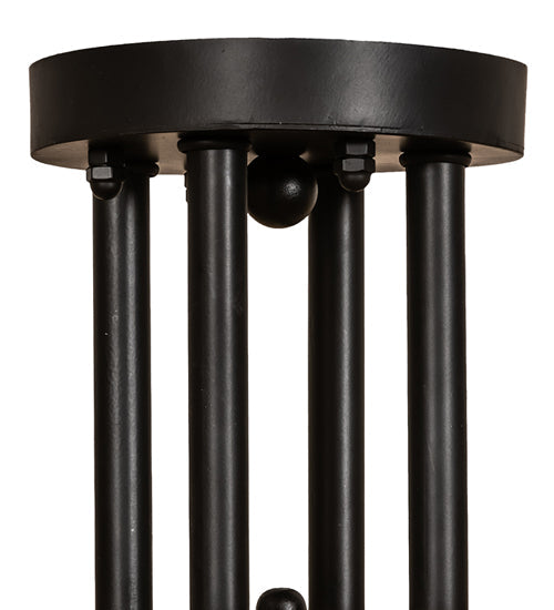 Meyda Lighting Rickard 48" 16-Light 2-Tier Blackwash Pendant Light With Beige Travertine Idalight Shade
