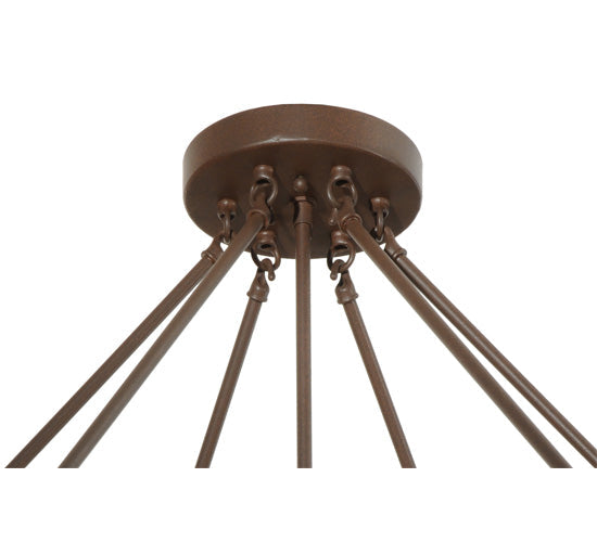Meyda Lighting Rio 48" 8-Light Cafe Noir Semi-flush Mount Ceiling Light With Maduro Idalight Shade