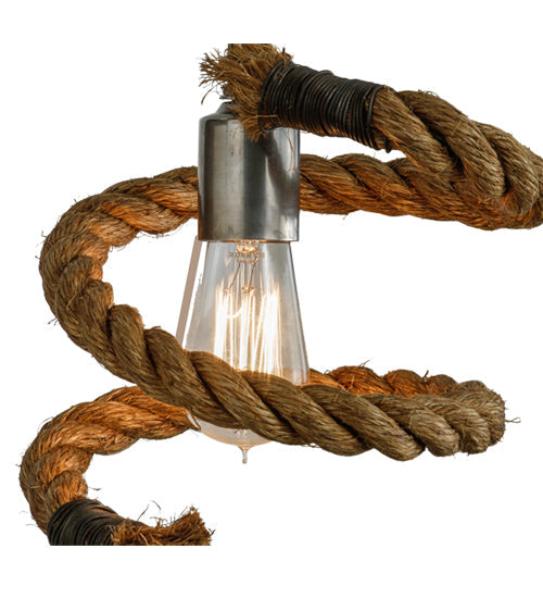 Meyda Lighting Rope 10" Mini Pendant Light With Clear Shade Glass