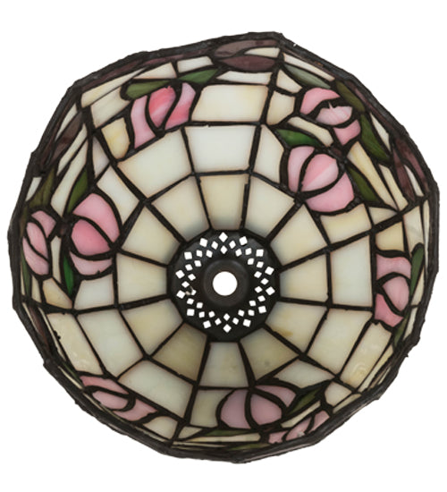 Meyda Lighting Roseborder 7" Multi-Colored Shade Glass