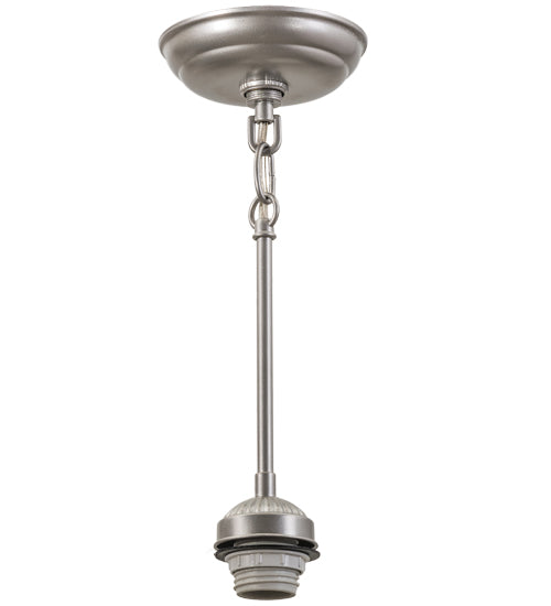 Meyda Lighting Roseborder 8" Nickel Mini Pendant Light With Multi-Colored Shade Glass