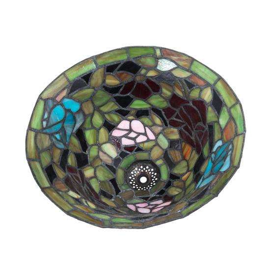 Meyda Lighting Rosebush 12" Multi-Colored Shade Glass
