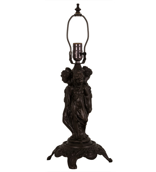 Meyda Lighting Rosebush 22" Mahogany Bronze Table Lamp With Multi-Colored Stained Shade Glass