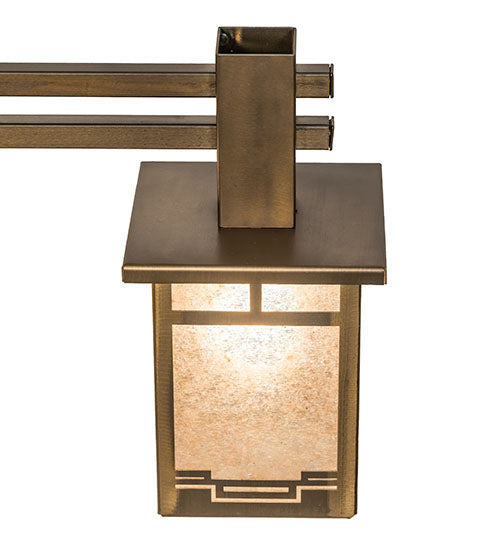 Meyda Lighting Roylance 247250 36" 5-Light Antique Copper Chandelier With Silver Mica Shade Glass