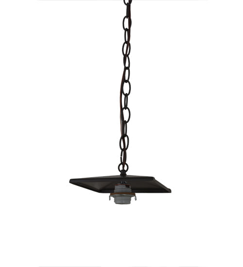 Meyda Lighting Running Horses 10" Timeless Bronze Pendant Light With Silver Mica Shade Glass