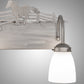 Meyda Lighting Running Horses 27" 3-Light Industrial Steel Vanity Light With White Opal Shade Glass