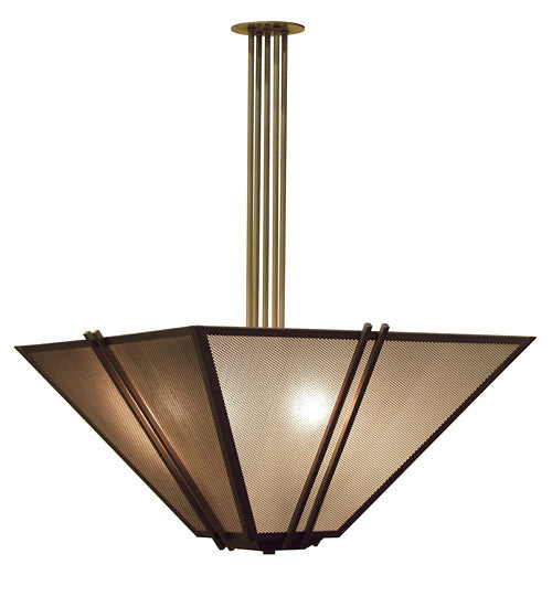 Meyda Lighting Sand Dust 28" 4-Light Cajun Spice Pendant Light With Frosted Clear Shade Glass