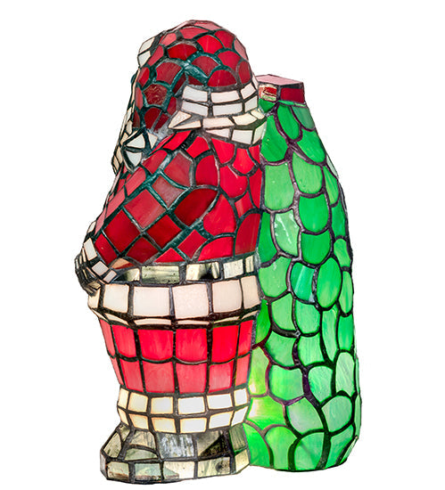 Meyda Lighting Santa Claus 13" Accent Table Lamp With Multi-Colored Shade Glass