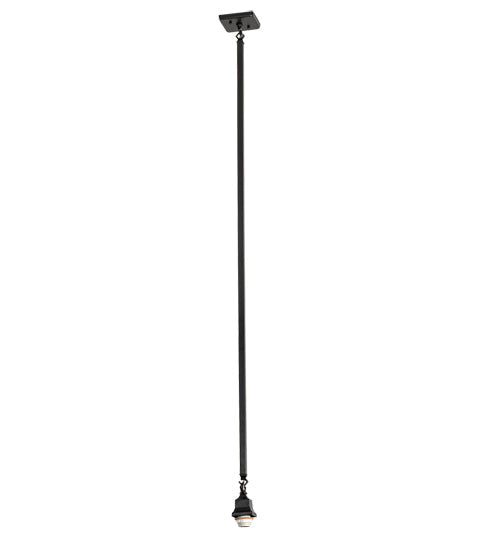 Meyda Lighting Santa Fe 6"Sq Flat Black Mini Pendant Light With Beige Art & Amber Mica Shade Glass